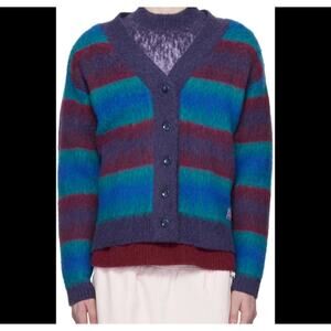 Madhappy Llama Wool Striped Sweater Cardigan S NWT